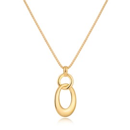 CLASSYZINT Long Sweater Chain Circle Pendant Necklace Y Statement Chain Necklace for Women
