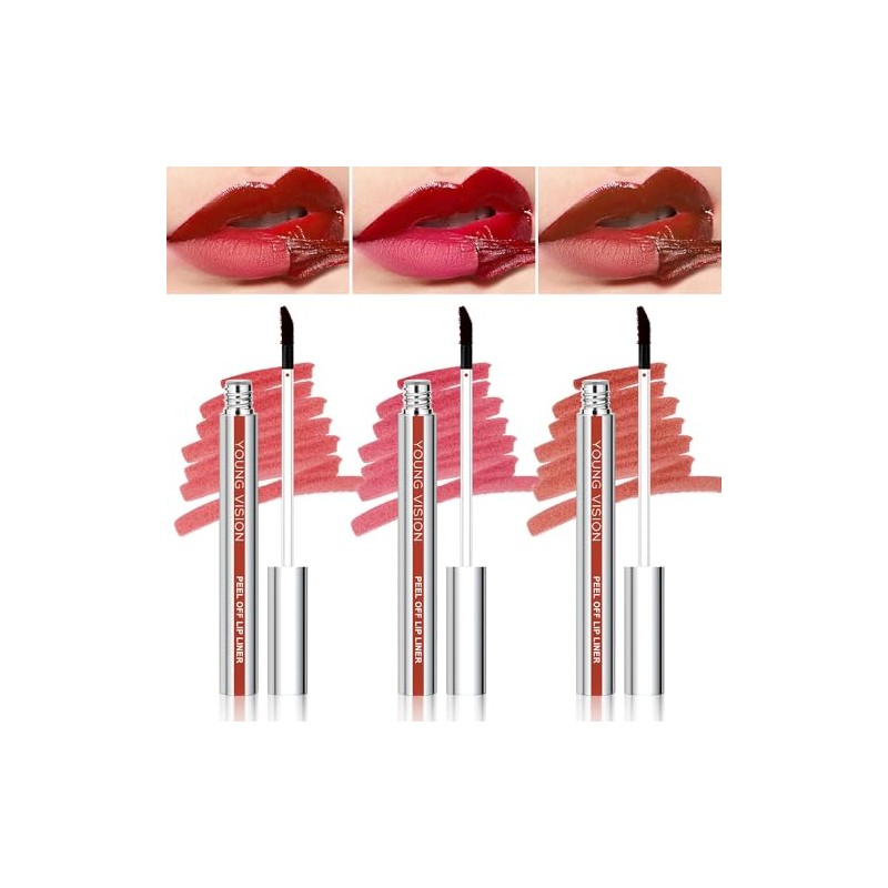 Bluemega Brillo Labial Peel-off, Set de 3- Fórmula Tipo Gel,