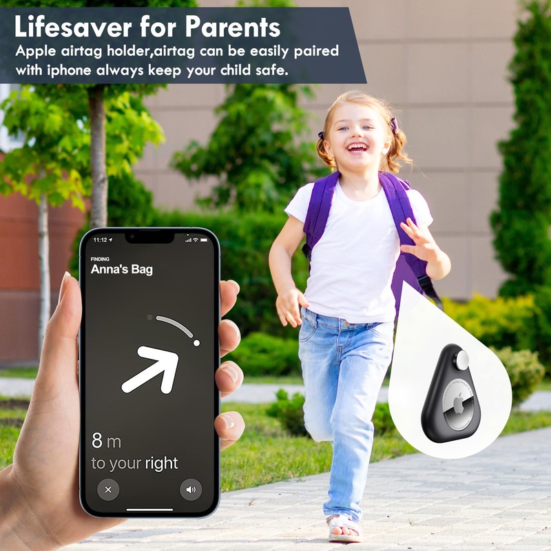 Airtag Holder for Kids Hidden 4 Pack Upgraded GPS Tracker