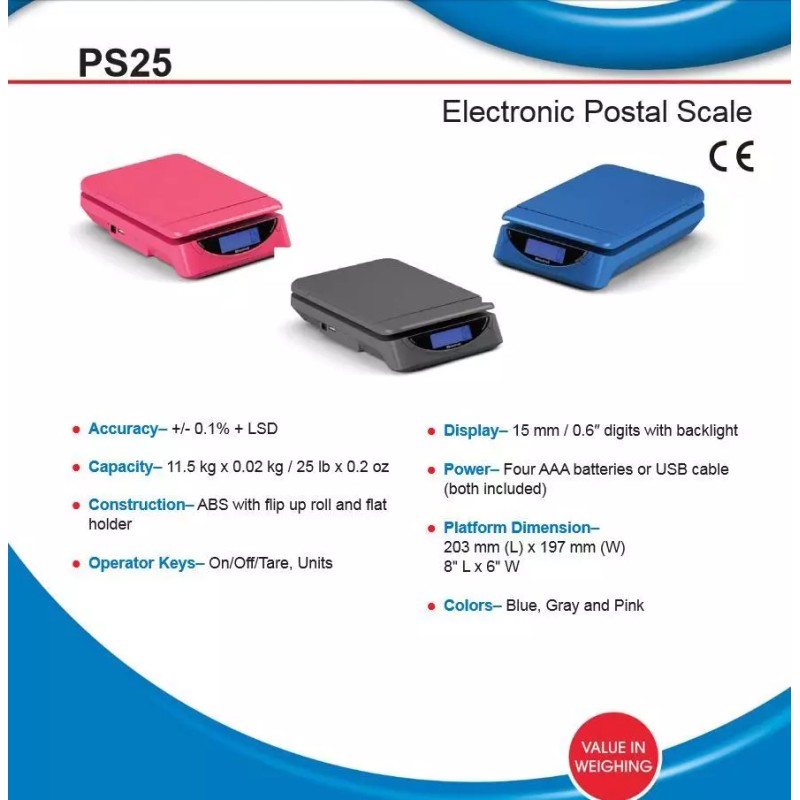 Brecknell PS25 Electronic Portable Postal Parcel Scale 25 lb x