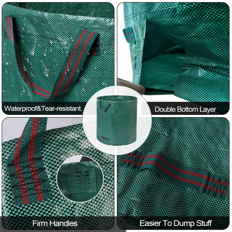 Pilntons 3 Pack 137 Gallons Reusable Yard Waste Bags with