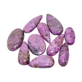 Natural Stichtite Gemstone- Healing Crystals for DIY Jewelry Making -Loose Natural Cabochon -Perfect for Crafting Unique Jewelry Designs Gift for Her, Mother and Wife (5 pcs, 25-35 mm)