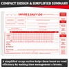 5 Pack Driver Daily Log Book 8.5X 5.5inch Driver's Log