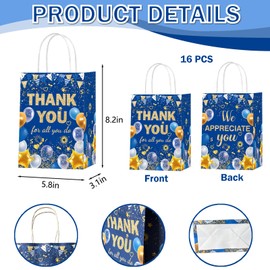 cocokawats 16 Pcs We Appreciate You Gift Bag Thank You for All You Do Goodie Bags for Employee Staff Appreciation Gifts Pastor Teacher Doctor Retirement Appreciation Party