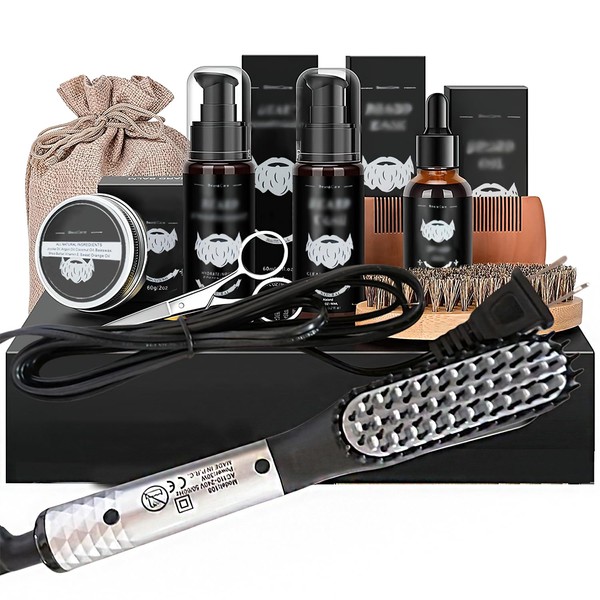 Kit para Rasurar Barba Hombre, Juego 9 En 1 Kit