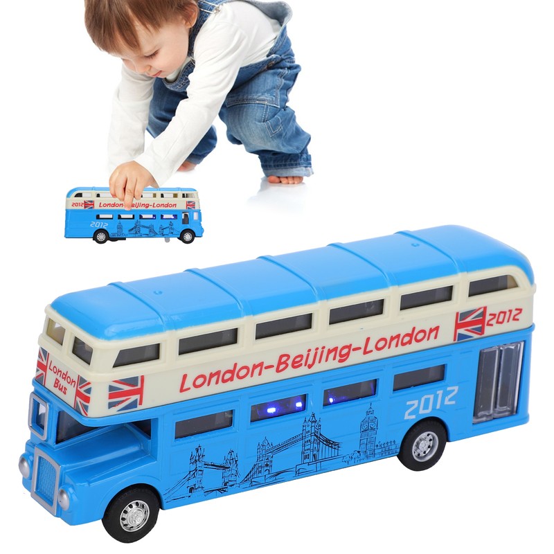 1:90 Children Double Layer Bus Toy Simulation Alloy Pull Back