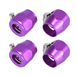 X AUTOHAUX 4pcs AN8 Hex Car Hose Finisher Clamp Adapter Fitting Purple
