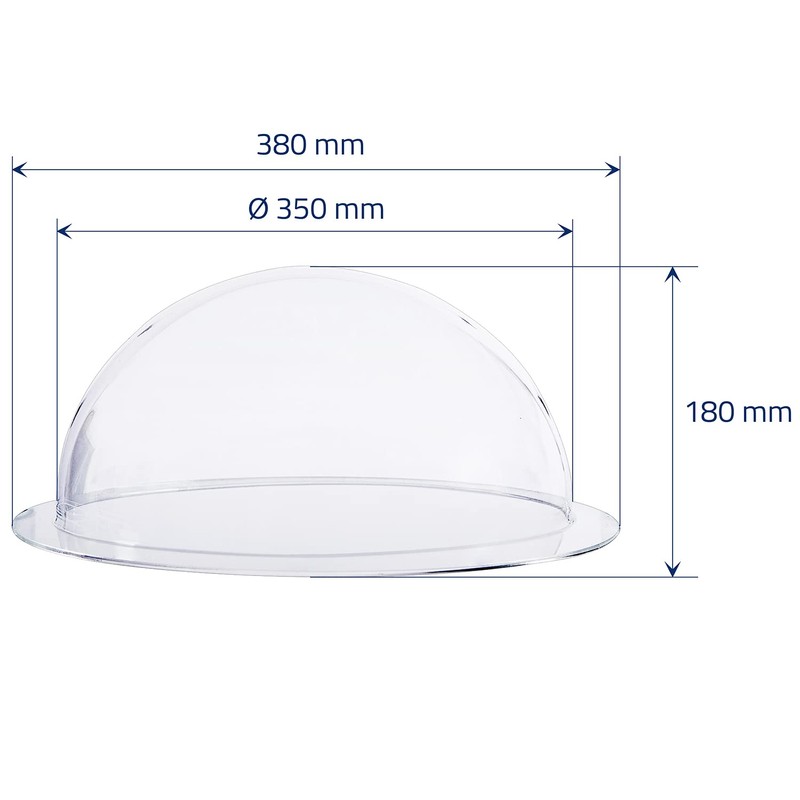 HMF 46735 Hemisphere Acrylic with Brim, DIY Acrylic Cover, Diameter