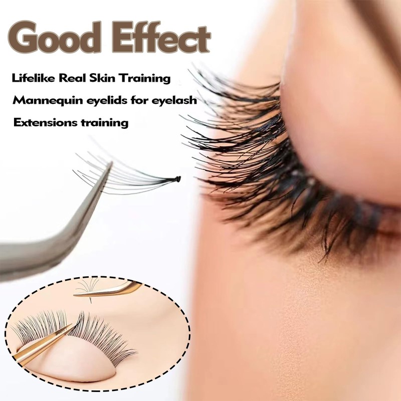 RUINIPOT 6 Pairs Replacement Eyelids for Mannequin Head Removable Realistic