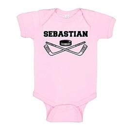 TATY Kids Hockey Sebastian Baby Infant One Piece Bodysuit 12 Months Light Pink
