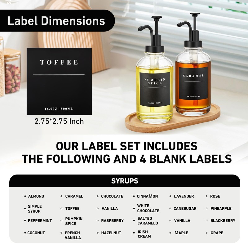 Coffee Syrup Dispenser for Coffee Bar, Coffee Syrup Pump Dispenser,