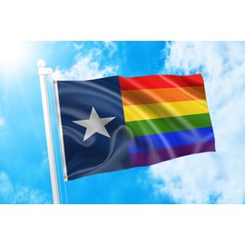 DMSE Rainbow Texas State Flag 3X5Ft Foot 100% Polyester 100D Flag