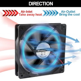 ALAMSCN 2 x 120 mm Fan 12 V PC Fan Case Fan with AC 110 V 220 V Speed Control 3 V to 12 V for Chassis Amplifier Router, 120 mm x 25 mm