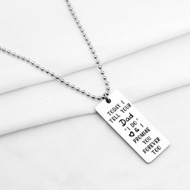 Step Family Gifts Wedding Gift Today I Tell Your Dad Mom I Do Necklace Keychain（Necklace）