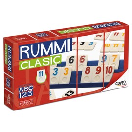 Cayro Rummi - Ages 8+ - Classic Model - Fun Board Game Ideal for Children and Adults - 106 Pieces, 1 Cloth Bag and 4 Stands - 2 to 4 Players