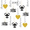 Happy Anniversary Hanging Swirl Decorations - Glitter 15 Pcs Wedding