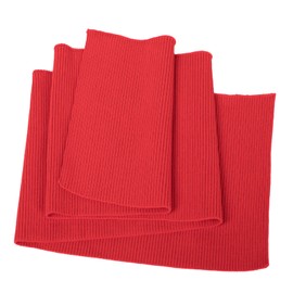 TinaKim Ribbing Knit Fabric,Waistbands Cuffs Ribbed Trim Material,for Jacket Coat Sewing (Red, 36x6in)
