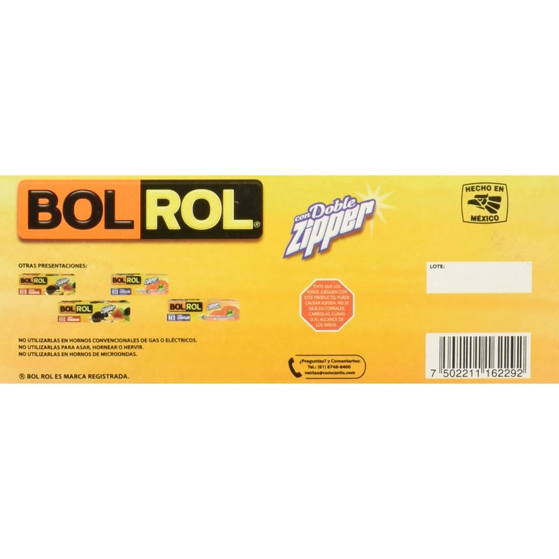 Bol Rol Bolsas Herméticas con Doble Zipper para Sándwich, 17