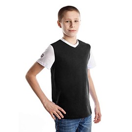 Mad Wave Junior Pro T-Shirt - Black/White - Suitable as Gymwear, Fitness Clothing, Sportswear, Leisure wear (XL)