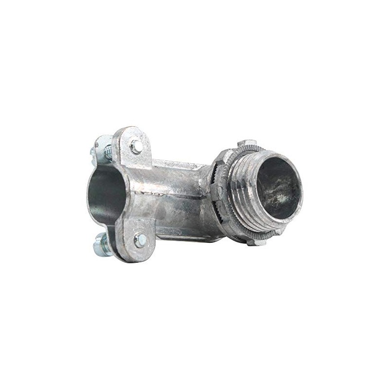 Bridgeport 801-DC2 MC Flex Conduit Connector, 90-Degree, 3/8-Inch, (25-Pack)