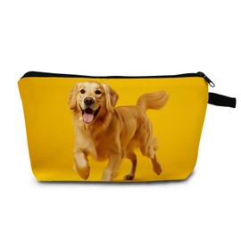 MoCaliduccious Golden Retriever Makeup Bag for Women Travel Cosmetic Organizer Bag Teacher Appreciation Gifts Small Zipper Toiletry Bag
