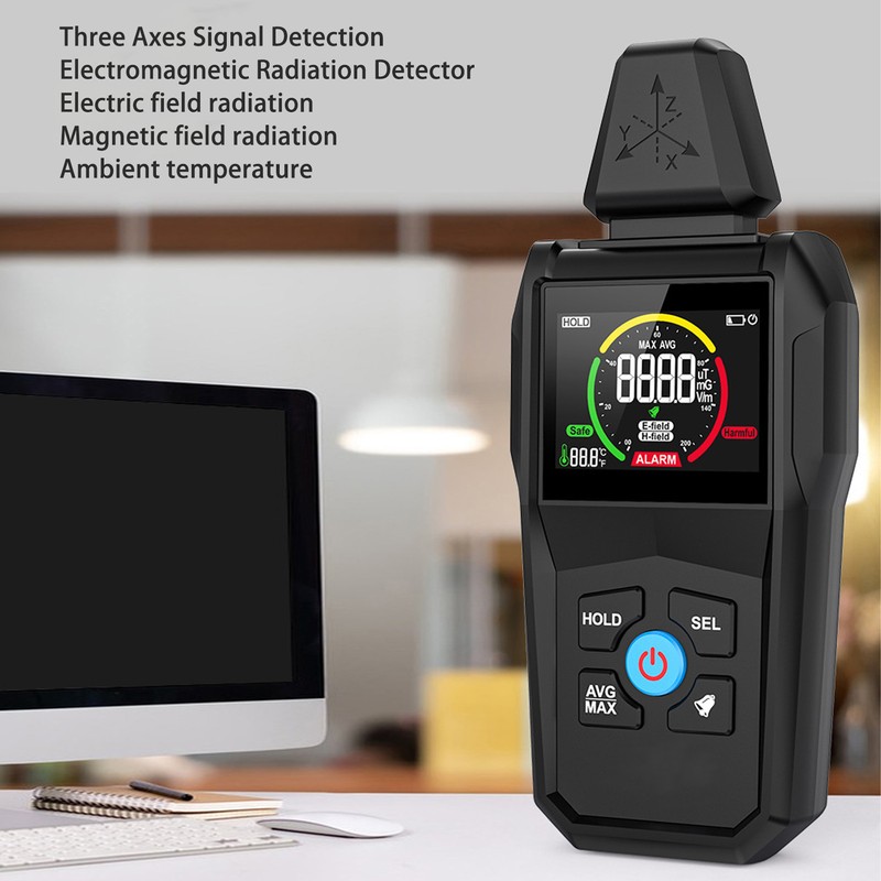 EMF Meter High Accuracy Sound Light Alarm LCD Backlit Display