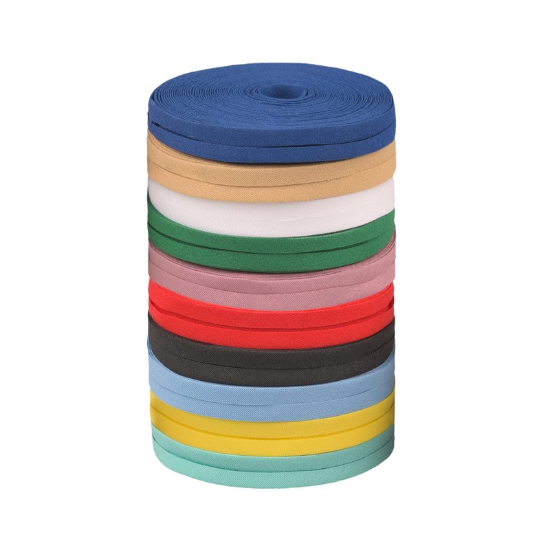 NAUZE 10 Rolls Solid Color Double Fold Bias Tape 1/2"