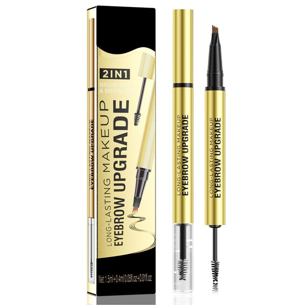 Waterproof Eyebrow Pencil - Microblading Eyebrow Pen 2-in-1 Dual-Ended 3D
