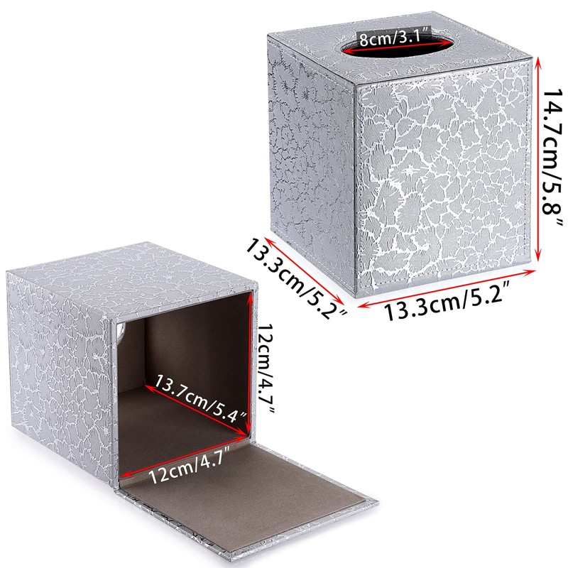 BTSKY Square PU Leather Tissue Box Cover - Stylish Cube