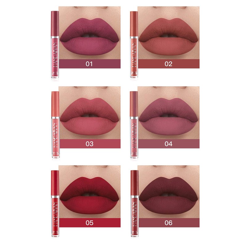 6Pcs Matte Liquid Lipstick Makeup Set, Matte liquid Long-Lasting Wear