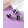 Top Plaza Amethyst Healing Crystal Stone Necklace Round Ball Rotating
