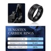 MomentWish 8mm Black Tungsten Rings, Valentine's Day Gift Birthday Gifts,
