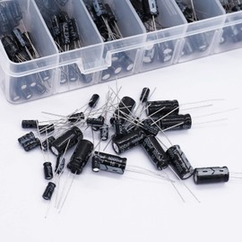 Twidec/500Pcs Aluminum Electrolytic Capacitor Assortment Box Kit 24 Kinds Different Range 0.1uF－1000uF 10V/16V/25V/50V Radial Leads Electrolytic Capacitors for Repair TV, Radio, Microwave etc