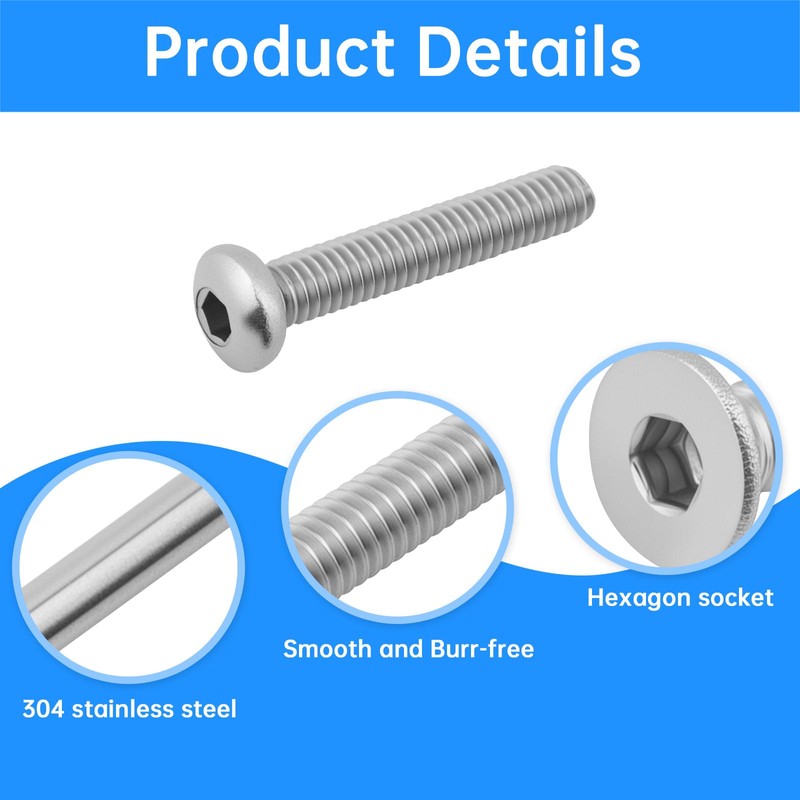 CLAHJQX 350 Pcs M1.6 M2 M2.5 Hex Socket Button Head