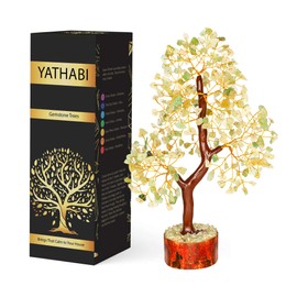 YATHABI Green Jade - Spiritual Tree - Jade Crystal - Crystal Tree of Life - Jade Tree Decor - Feng Shui Tree - Crystal Money Tree - Positive Energy - Bonsai Tree - Chakra Tree