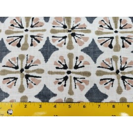 Richloom Amelie in Carbon BTY Richloom 55% Linen / 45% Rayon 54" Wide Geometric Floral