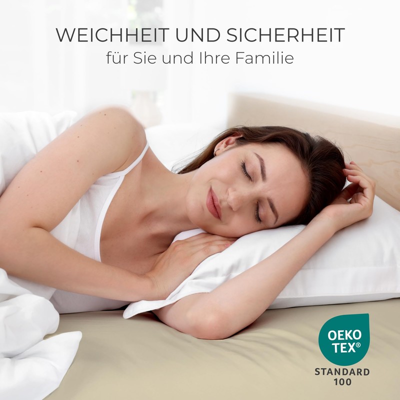 Dreamzie Premium Fitted Sheet 70 x 160 cm Beige, Fitted