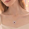 CDE Womens Sterling Silver Heart Pendant Necklace with Cubic Zirconia
