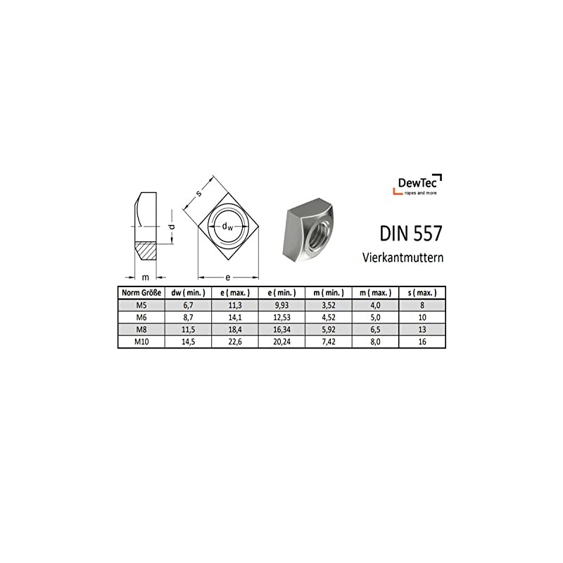 Pack of 10 – M8 – Square Nut Square Nut