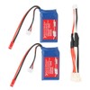 2Pcs 7.4V 1100mAh Lithium Battery with Charging Cable Fit for