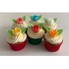 12 Pretty Red Wafer Roses & 24 Wafer Leaves- Edible