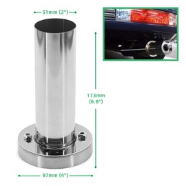 SUNDELY® Exhaust Muffler Silencer Tip Round Universal Stainless Steel Removable DB Sound Killer Insert Noise Eliminator Baffle Tail Pipe Core Tuning Tube End for Auto Car Vehicle (4'' / 97mm)