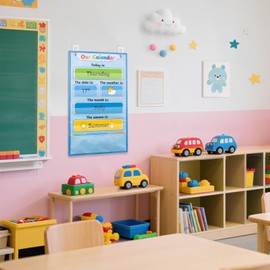Our Calendar Classroom Calendar with Weather Pocket Chart, Kids Calendar for Classroom Elementary, Back to School Teacher Supplies.