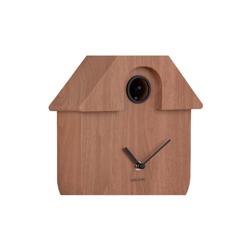 Karlsson Cuckoo Modern Wall Clock Dark Wood, Multicolored, 40 x