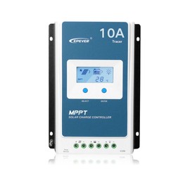 EPEVER 10A MPPT Solar Charge Controller 130W/12V, 260W/24V, Common Negative Grounding, Max PV 100V LCD Backlit for Lead-Acid Sealed/Gel(AGM)/Flooded/Lithium Battery(Tracer1210AN)