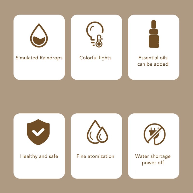 UFO Raindrop Humidifier with Colorful Lights Remote Control Timing Humidifier