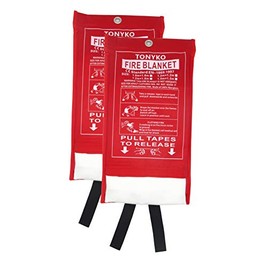 TONYKO 3.9 x 3.9ft Fiberglass Fire Blanket for Emergency Surival, Flame Retardant Protection and Heat Insulation (White-2PACK)