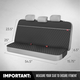 Motor Trend Dog Car Seat Cover for Back Seat - Waterproof Non-Slip Scratch-Resistant Back Seat Pet Cover for Dogs - Universal Fit Dog Accessories for Cars, Trucks, SUV, & Vans - Black