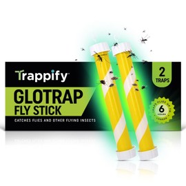 Glow-in-The-Dark Fly Stick by Trappify: Premium Indoor & Outdoor Fly Traps | Water-Resistant Sticky Trap for Fruit Fly Traps for Indoors, Gnat Traps for House Indoor, and Fly Trap Indoor (2 Pack)