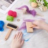 UNICRAFTALE 3Pcs Wool Carders Needle Felting Brushes with Top Whorl